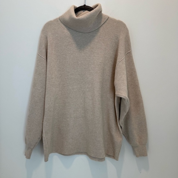 Free People Softly Structured Tunic Sweater Turtleneck Rib Knit S - Picture 4 of 11